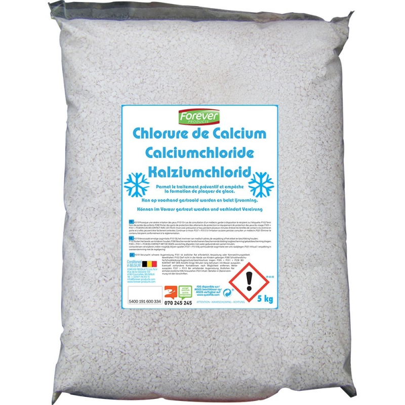 Lot de 5 sachets de 1kg d'anti-neige au chlorure de calcium SEKO