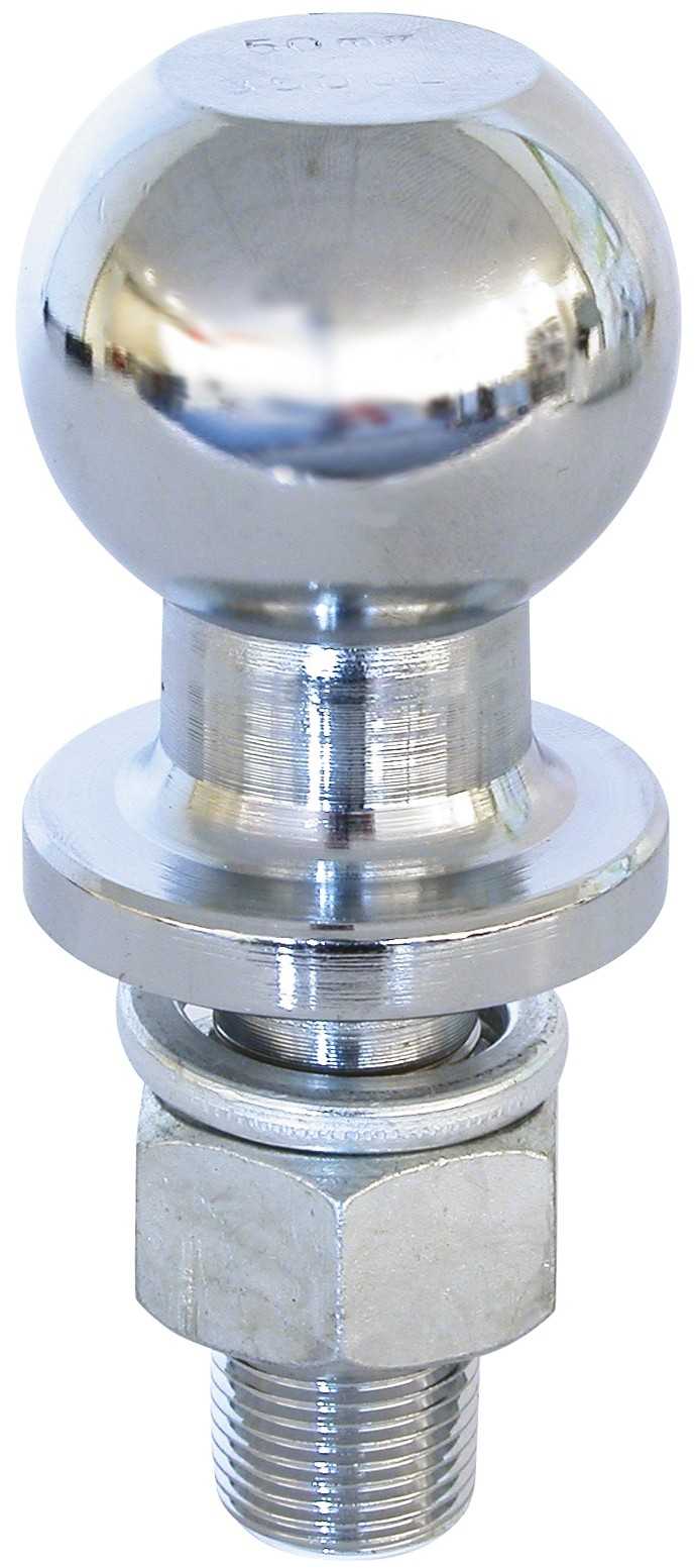 Boule d'attelage remorque droite en métal Ø 50mm avec rondelle et