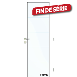 Bloc-porte fini S63 Laminado New Glas Design platina blanc 83 cm THYS