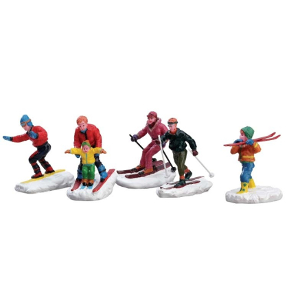 Figurine skieurs 5 pièces LEMAX