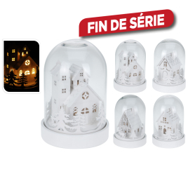 Cloche en verre décorative LED