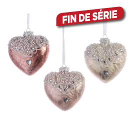 Coeur de Noël avec perle DECORIS