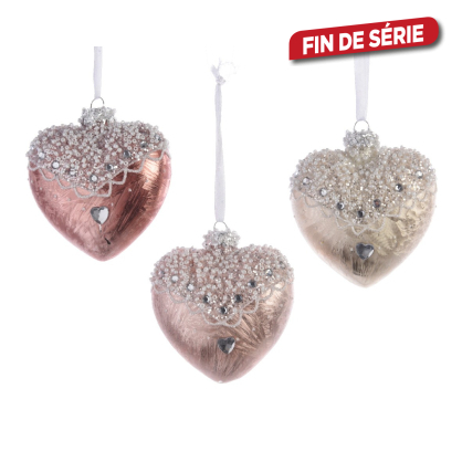 Coeur de Noël avec perle DECORIS