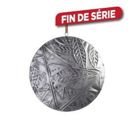 Boule de Noël en métal argent mat Ø 8,5 cm DECORIS