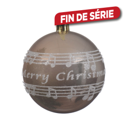 Boule de Noël en verre Merry Christmas en paillette Ø 8 cm DECORIS