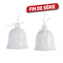 Cloche de Noël en porcelaine blanche DECORIS