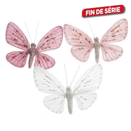 Décoration papillon sur clip DECORIS