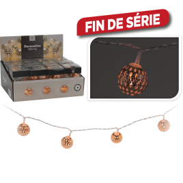 Guirlande de Noël intérieure LED boules Cuivre