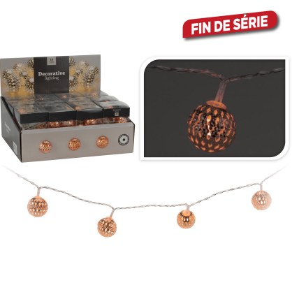 Guirlande de Noël intérieure LED boules Cuivre