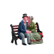 Figurine deux amoureux sur un banc LEMAX