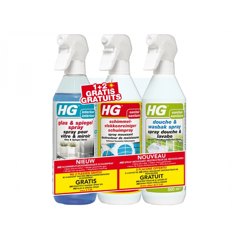 Pack spray anti moisissure 3 pièces HG