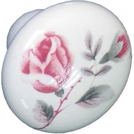 Bouton avec fleurs en porcelaine Ø 32 mm