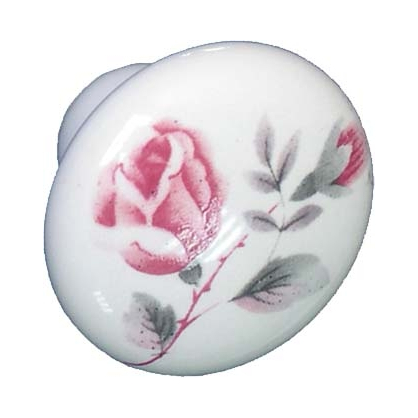 Bouton avec fleurs en porcelaine Ø 32 mm