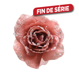 Décoration rose artificielle à clipser rose tendre 14 cm DECORIS