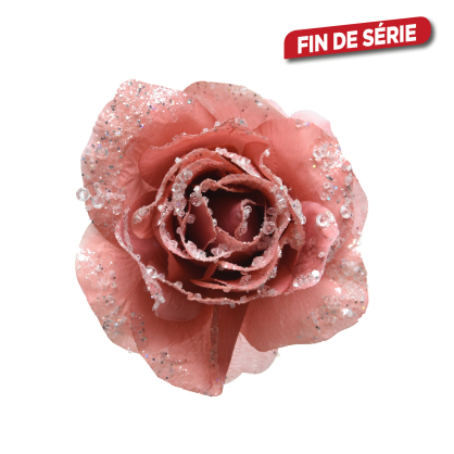 Décoration rose artificielle à clipser rose tendre 14 cm DECORIS