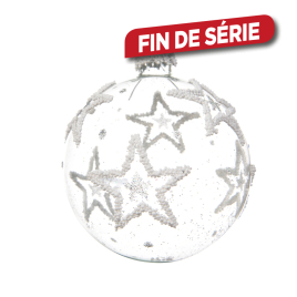 Boule de Noël en verre avec étoiles en relief Ø 8 cm 3 pièces DECORIS