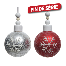 Boule de Noël en verre avec flocon Ø 8 cm DECORIS