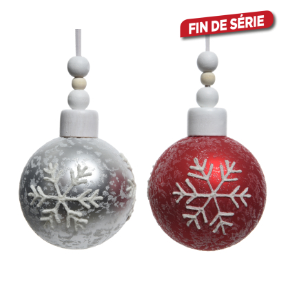 Boule de Noël en verre avec flocon Ø 8 cm DECORIS