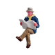 Figurine homme qui lit le journal LEMAX