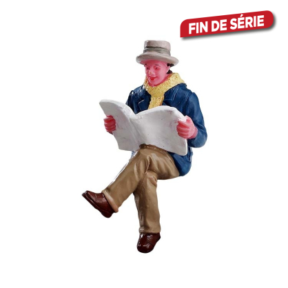 Figurine homme qui lit le journal LEMAX