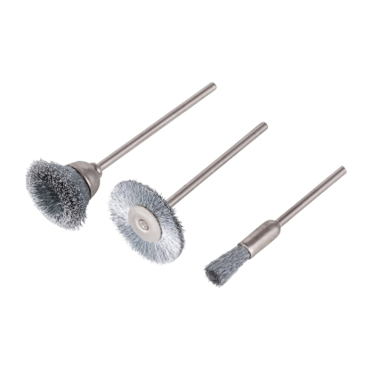 Assortiment de mini-brosses avec fil d'acier Ø 2,35 mm 3 pièces WOLFCRAFT