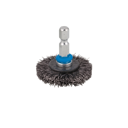 Brosse circulaire avec fil d'acier ondulé pour perceuse Ø 38 mm WOLFCRAFT