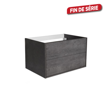 Meuble sous-plan Marny avec 2 tiroirs béton foncé 80 cm ALLIBERT