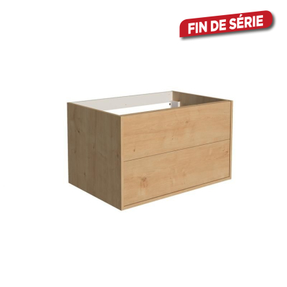 Meuble sous-plan Marny avec 2 tiroirs chêne Arlington 80 cm ALLIBERT