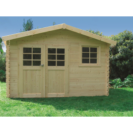 Abri de jardin en bois Chimay traité 28 mm 3,58 x 2,98 m SOLID