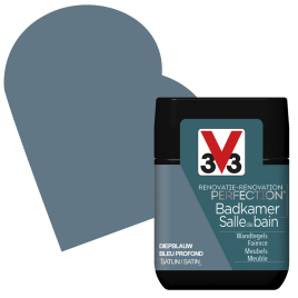 Peinture de rénovation pour salle de bain Bleu Profond satin 75 ml V33