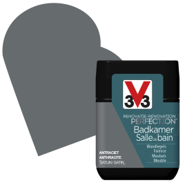 Peinture de rénovation pour salle de bain Anthracite satin 0,75 L V33