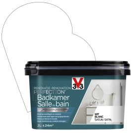 Peinture de rénovation pour salle de bain Blanc satin 2 L V33