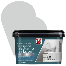 Peinture de rénovation pour salle de bain Plume satin 2 L V33