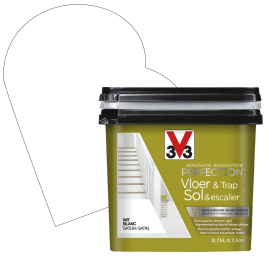 Peinture de rénovation pour sol et escalier Blanc satin 0,75 L V33