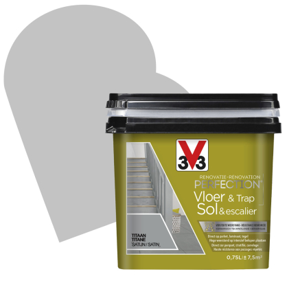 Peinture de rénovation pour sol et escalier Titane satin 0,75 L V33