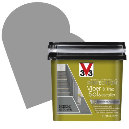 Peinture de rénovation pour sol et escalier Carbonate satin 0,75 L V33