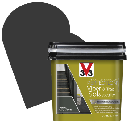 Peinture de rénovation pour sol et escalier Tarmac satin 0,75 L V33