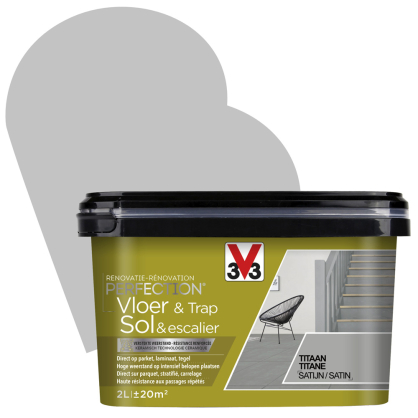 Peinture de rénovation pour sol et escalier Titane satin 2 L V33