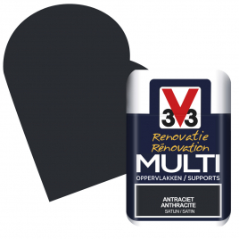 Peinture de rénovation multi-supports Anthracite satin 75 ml V33