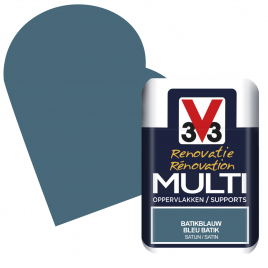 Peinture de rénovation multi-supports Bleu Batik satin 75 ml V33