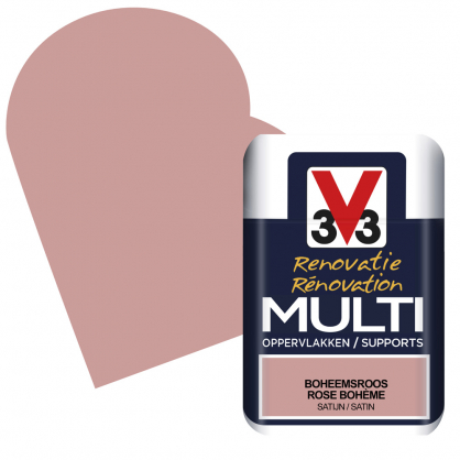 Peinture de rénovation multi-supports Rose Bohème satin 75 ml V33