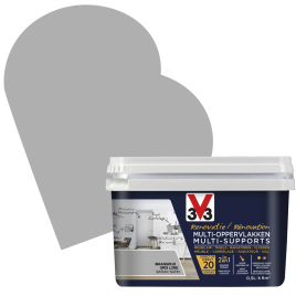 Peinture de rénovation multi-supports Gris Lune satin 0,5 L V33