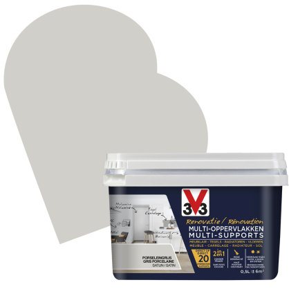 Peinture de rénovation multi-supports Gris Porcelaine satin 0,5 L V33