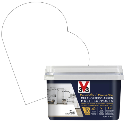 Peinture de rénovation multi-supports Blanc satin 0,5 L V33