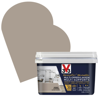 Peinture de rénovation multi-supports Chanvre satin 0,5 L V33