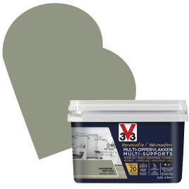 Peinture de rénovation multi-supports Vert Kaki satin 0,5 L V33