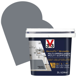 Peinture de rénovation multi-supports Gris Galet satin 2 L V33