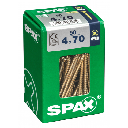 Vis TF Pozi jaune Ø 4 x 70 mm 50 pièces SPAX