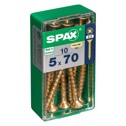 Vis TF Pozi jaune Ø 5 x 70 mm 10 pièces SPAX