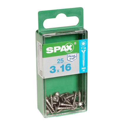 Vis TF Torx en inox Ø 3 x 16 mm 25 pièces SPAX